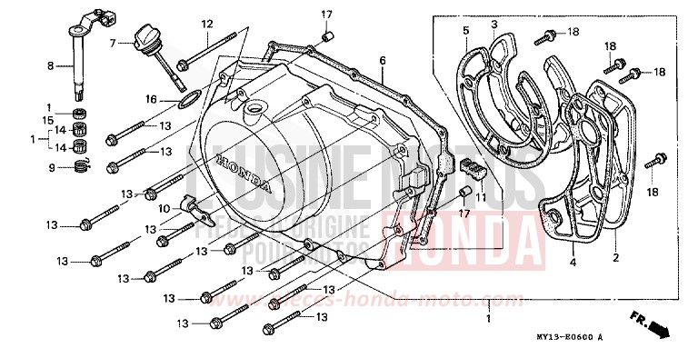 KURBELGEHAEUSEABDECKUNG von Africa Twin 750 MINOTAUROS GREEN METALLIC (GY112) von 1993